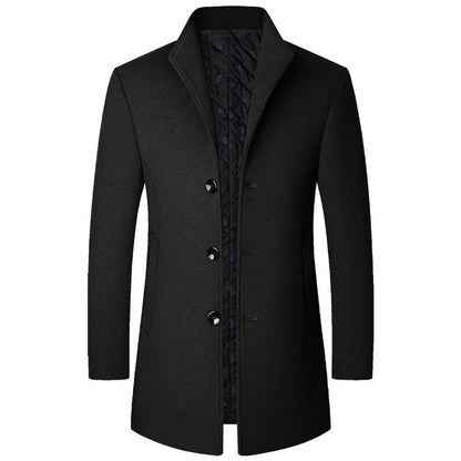 Stylisher Herren Wollmantel Lang Elegant