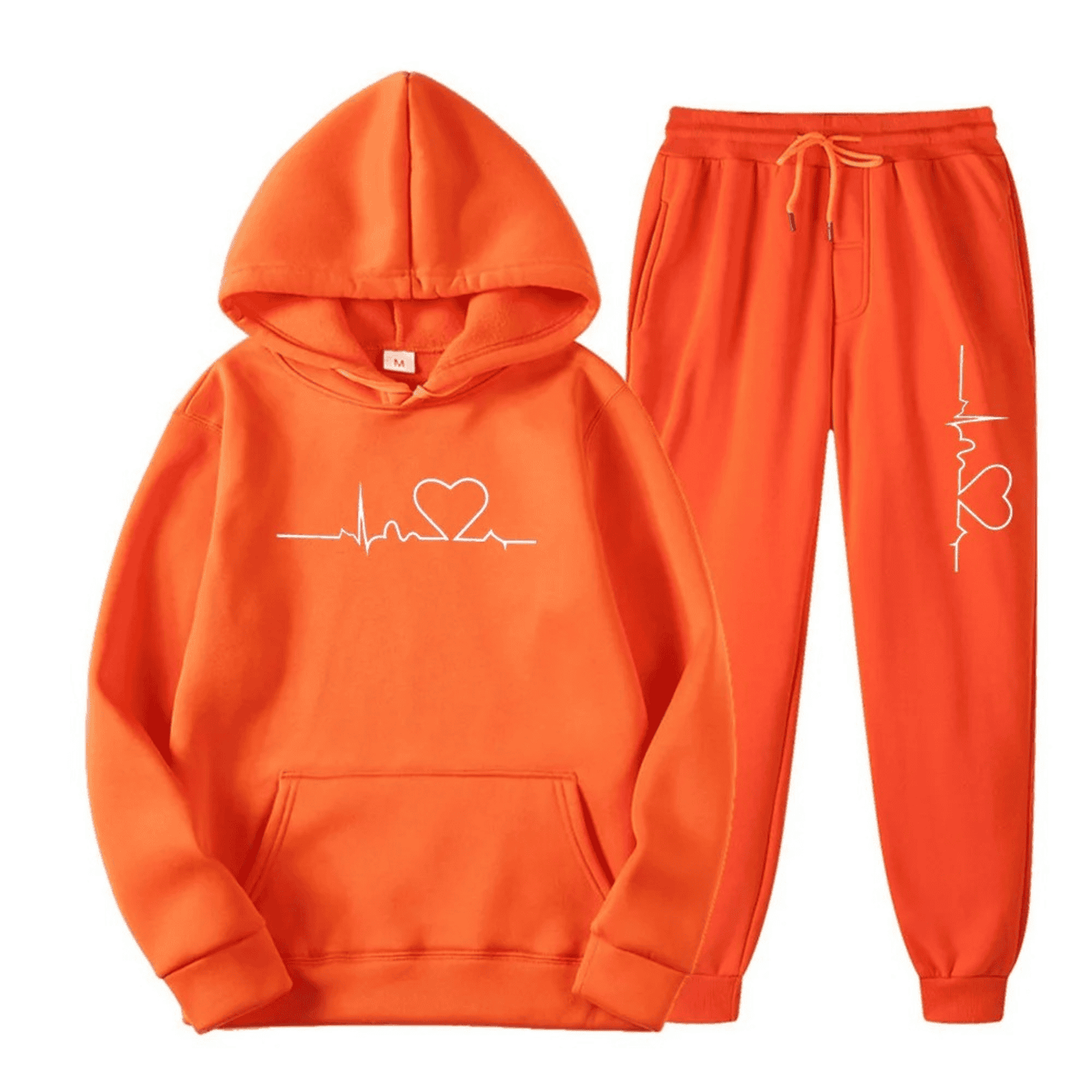 Damen Sportanzug Herz Design Hoodie Jogginghose Set
