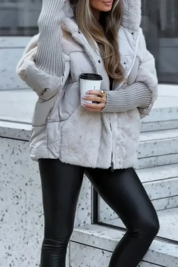 Elegante Damen Winterjacke Fleece Soft Luxus