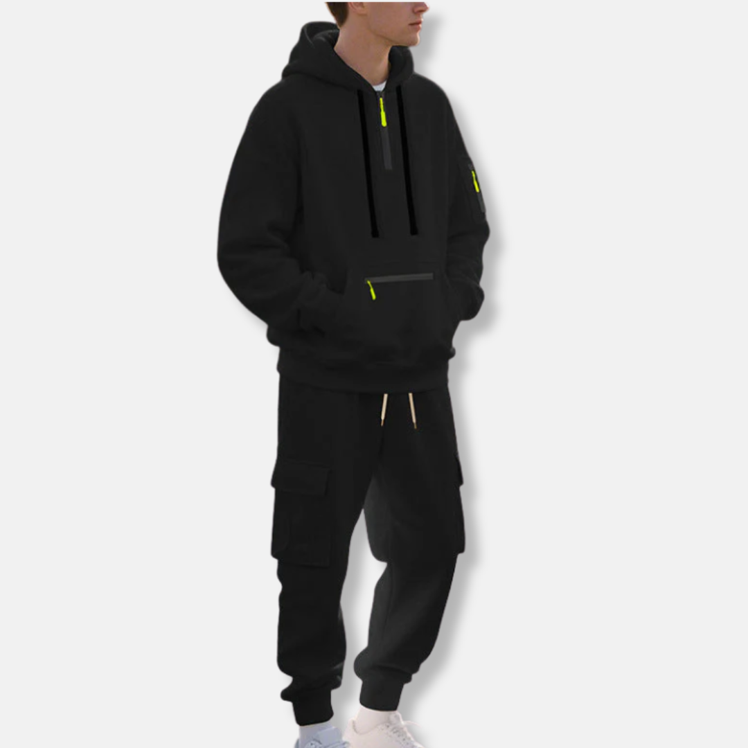 Bequemer Trainingsanzug Kapuzenpullover Cargo-Hose