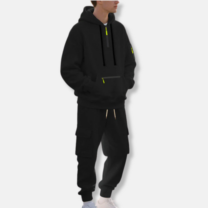 Bequemer Trainingsanzug Kapuzenpullover Cargo-Hose