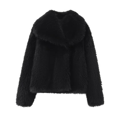 Eleganter Frauenmantel Faux-Fur Luxus Design