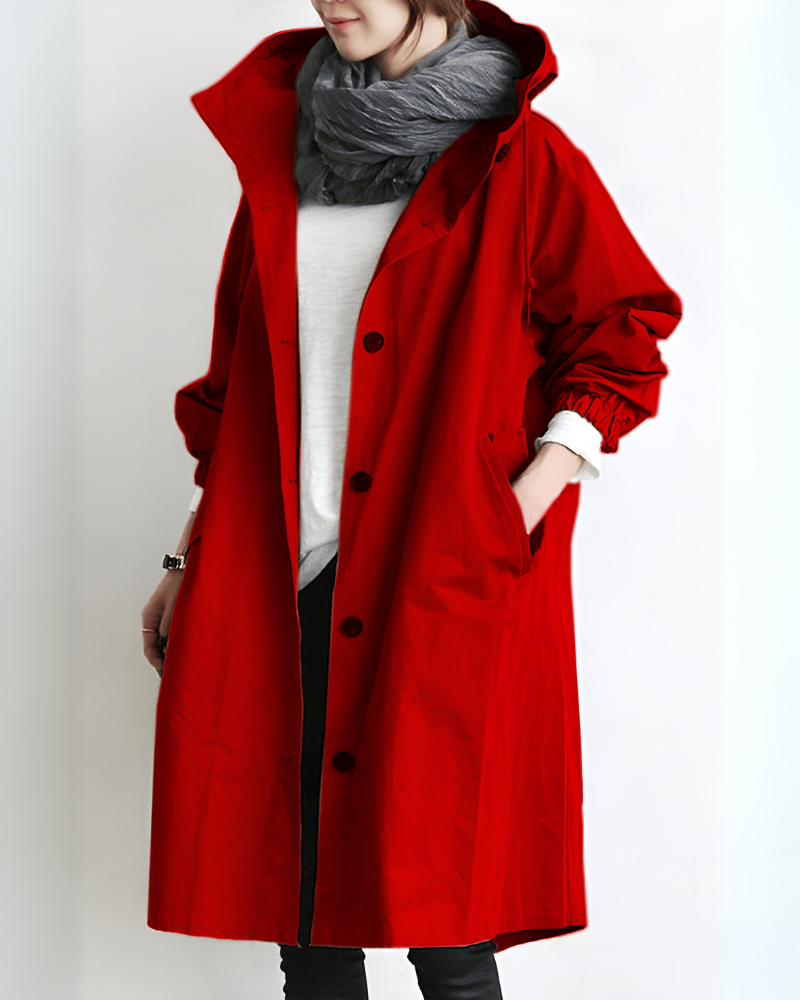 Eleganter Trenchcoat Damen Kapuze