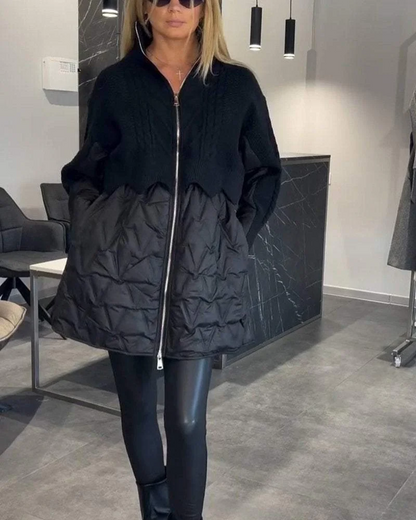 Stilvolle Strickjacke Patchwork Design