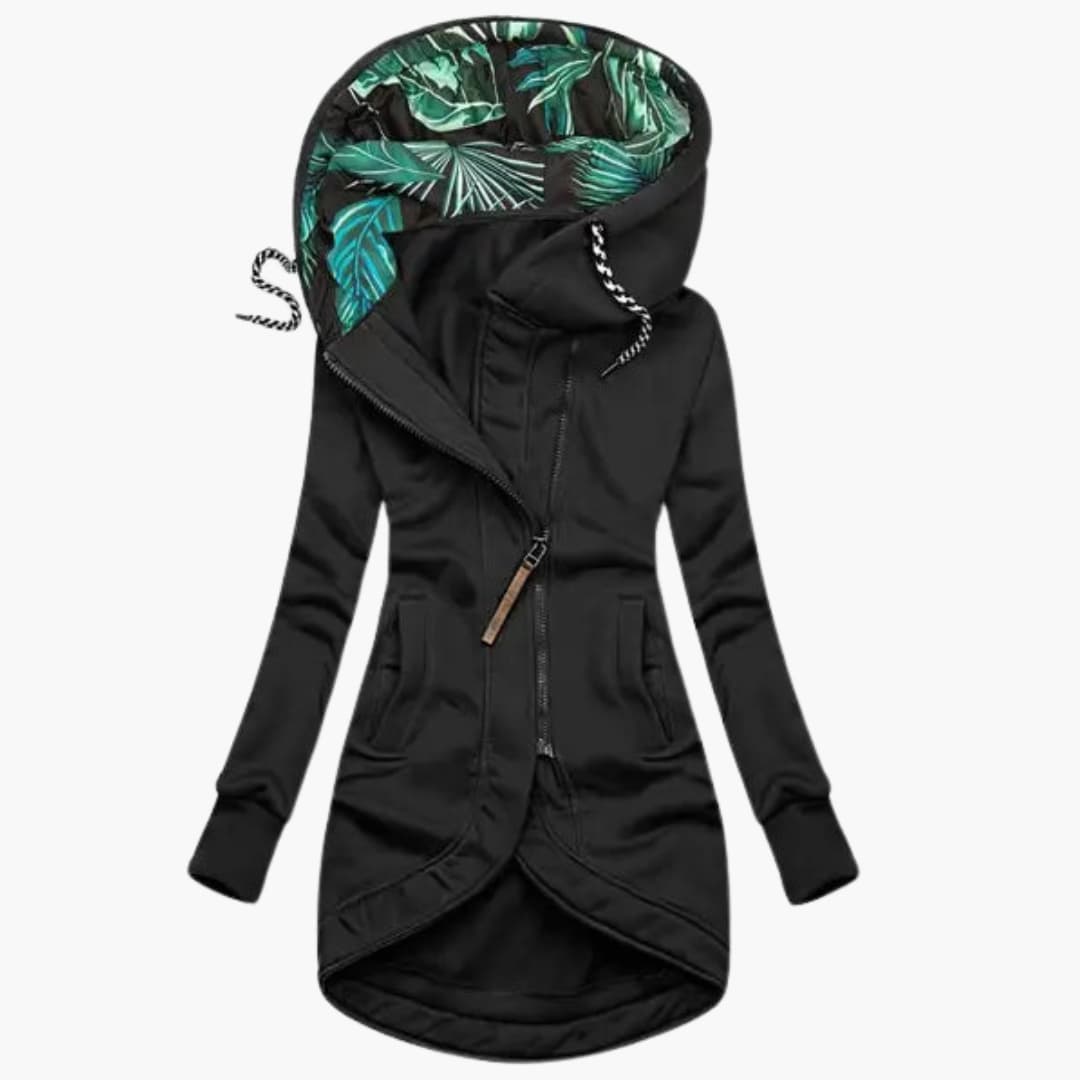 Kapuzenpullover Tropisch Blatt Muster Damen