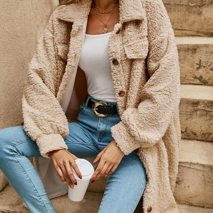 Schicke Damenmantel Teddy Herbst Trend