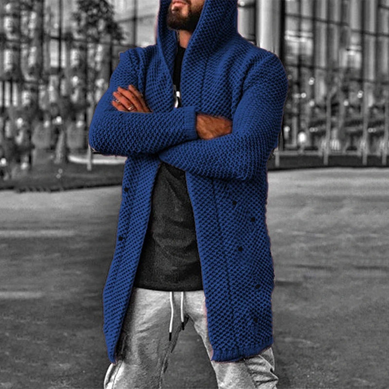 Herren Strickjacke Kapuze Warm