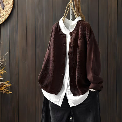 Elegante Strickjacke Damen Klassisch Geschnürt