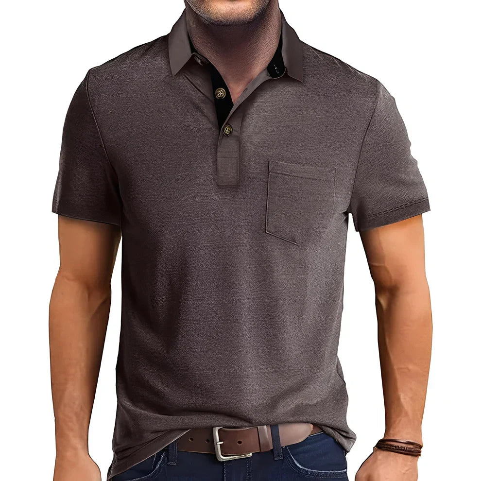 Retro Herren Polohemd Kurzarm Casual