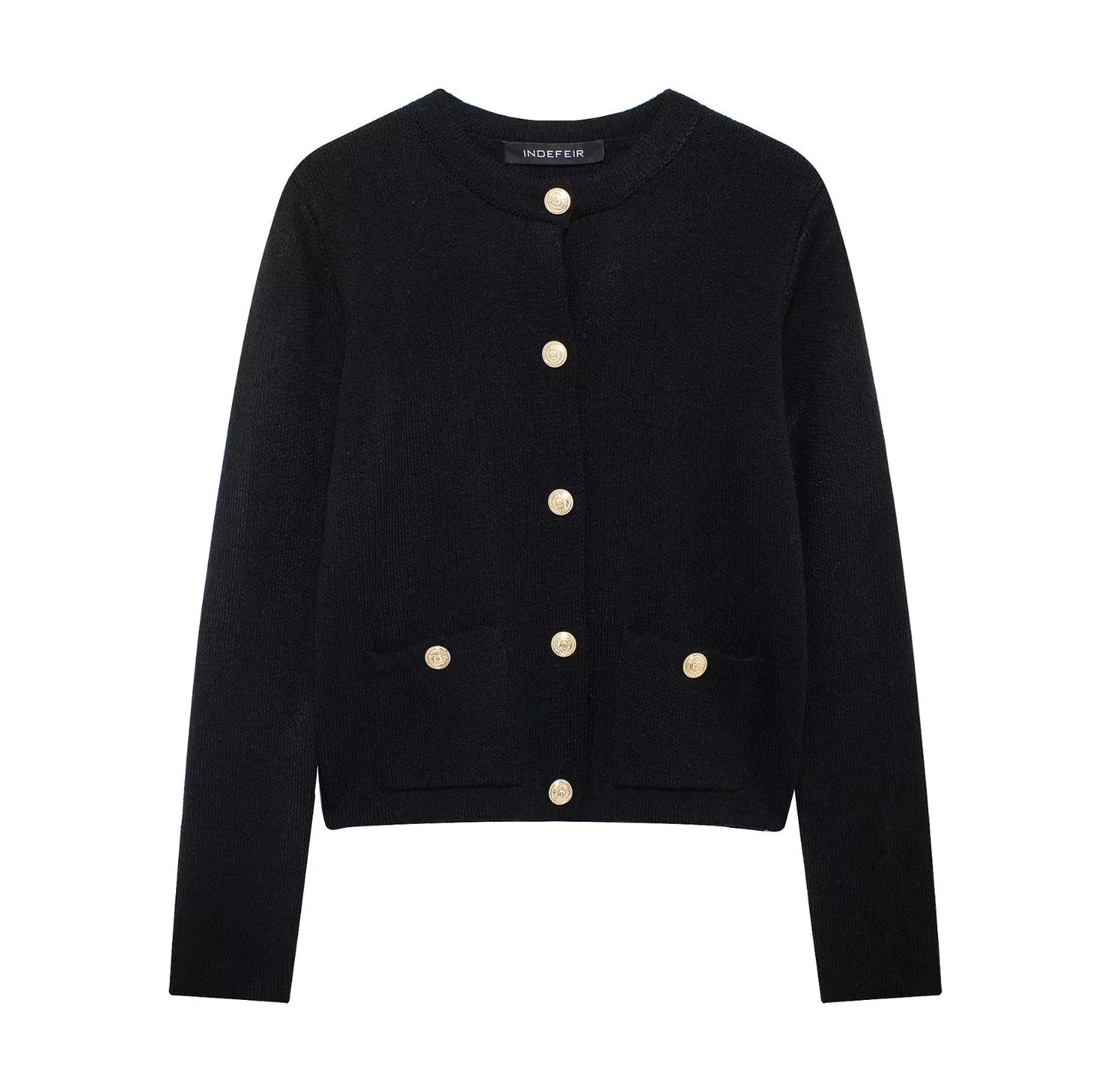 Stylischer Damen Cardigan mit Goldknöpfen