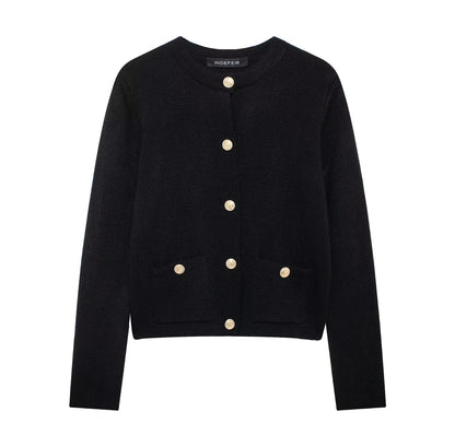 Stylischer Damen Cardigan mit Goldknöpfen