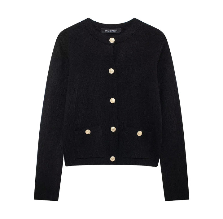 Stylischer Damen Cardigan mit Goldknöpfen
