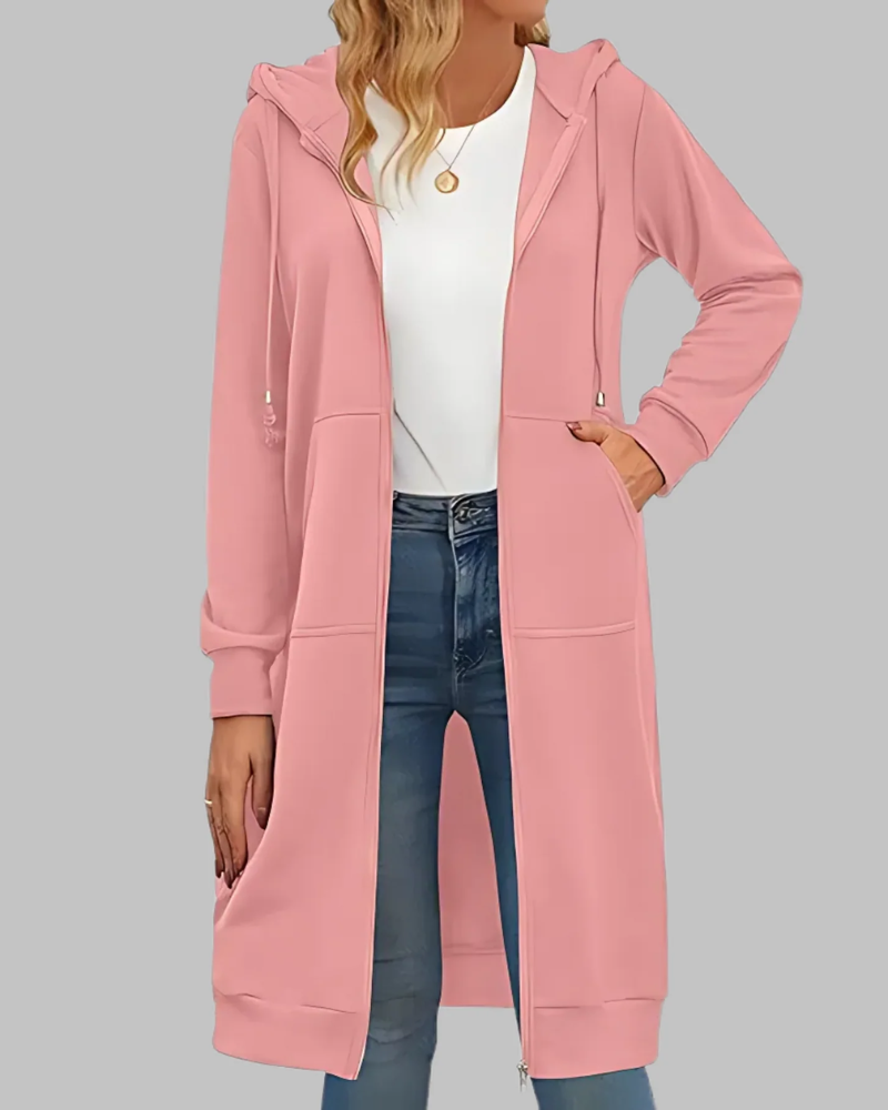 Übergroße Lässige Zip-Up Jacke Damen Oversized