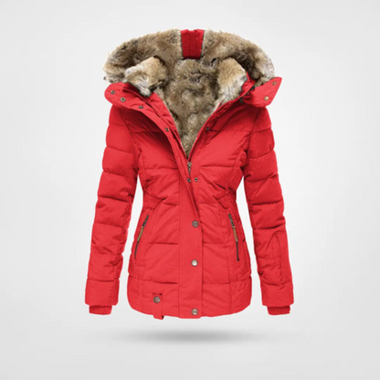 Damen Winterjacke Lang Warm mit Kapuze