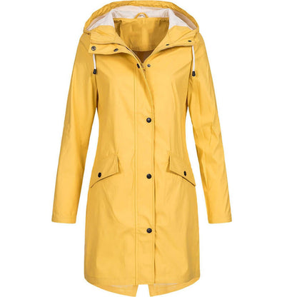 Damen Regenmantel Wasserdicht Kapuzenparka
