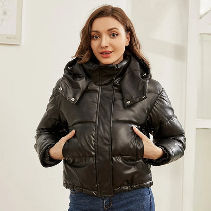 Modische Steppjacke Damen Kapuze