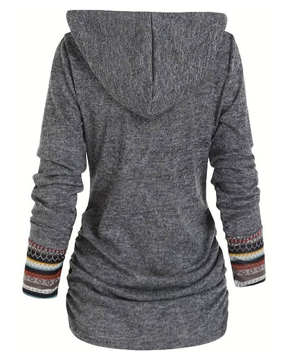 Stylisher Kapuzenpullover Bunt Contrast - IdealeKleiden
