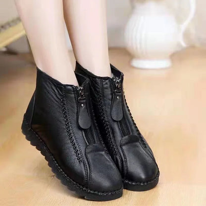 Damen Leder Stiefel Rutschfest Schmal