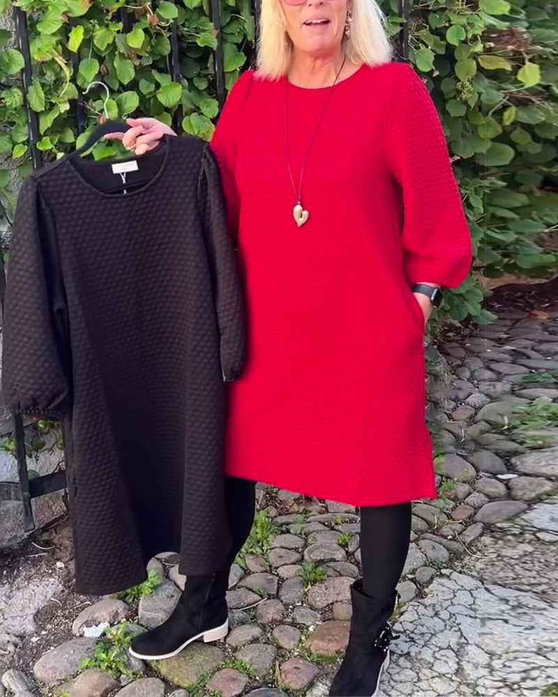 Elegantes Kleid Rundhals Ausschnitt