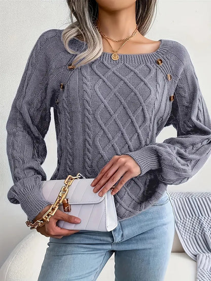 Lässiger Rundhals Pullover Damen