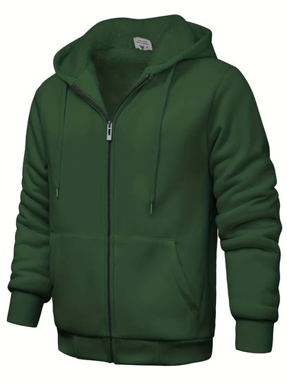Einfarbig Kapuzenpullover modern Reißverschluss