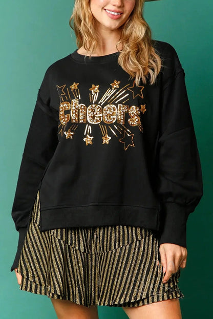 Weihnachten Sweatshirt Rundhals Glitzer Effekt