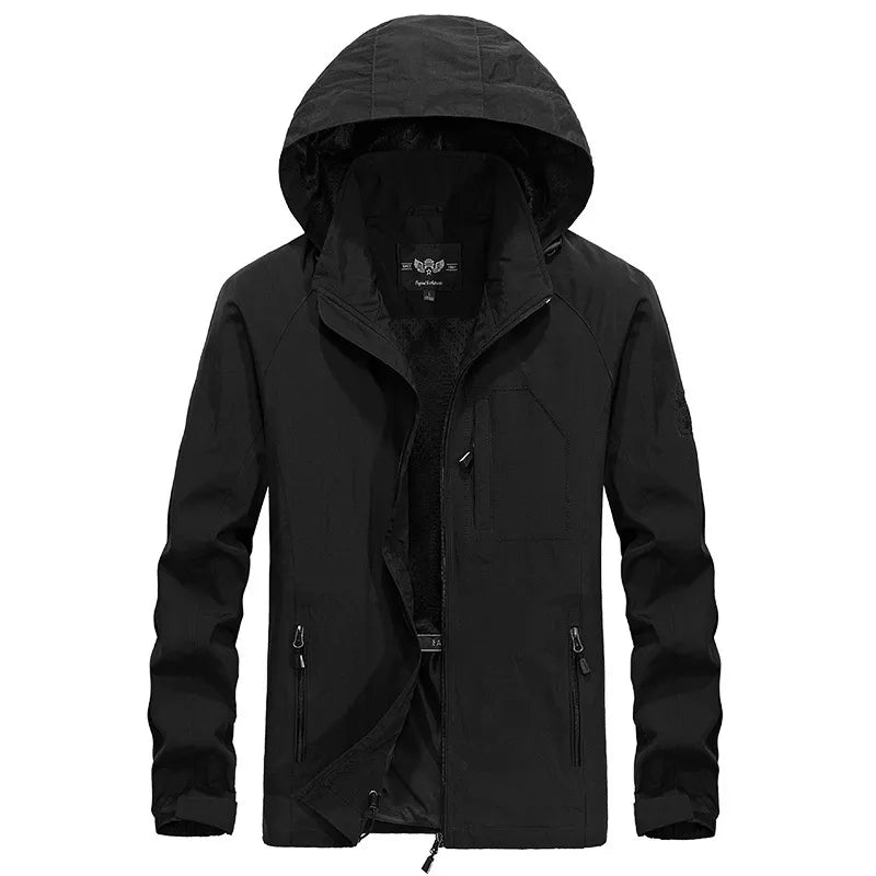 Wasserdichte Herren Outdoorjacke Mit Abnehmbarer Kapuze