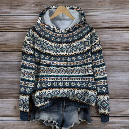 Kapuzenpullover Winterwarm Gestrickt Isländisch