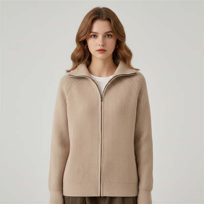 Stylische Strickjacke Slim Fit Rippstrick
