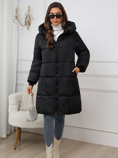 Frauen Winterparka Lang Kapuze Isoliert