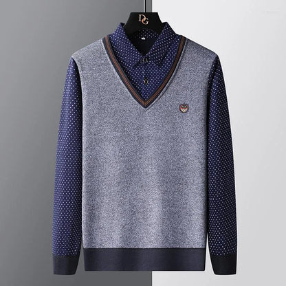 Herren Pullover Polo Style