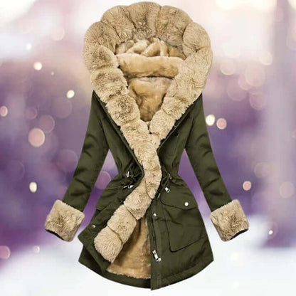 Damen Winterjacke Pelzverbrämung Kapuze