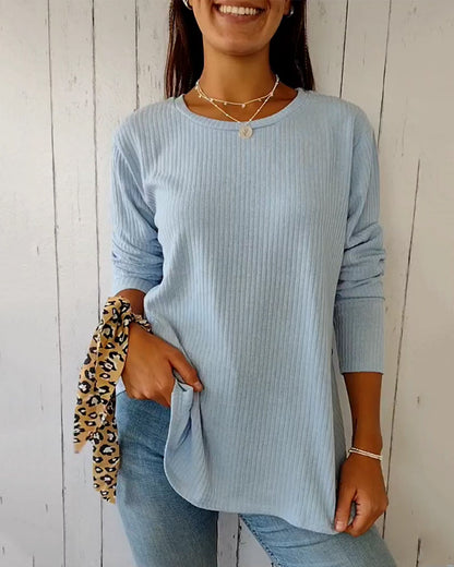 Weiches Strickoberteil Rundhals Damen