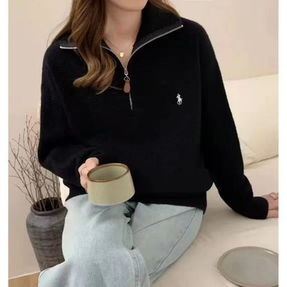 Bequeme Pullover Damen | Weicher Reißverschluss Pullover - IdealeKleiden