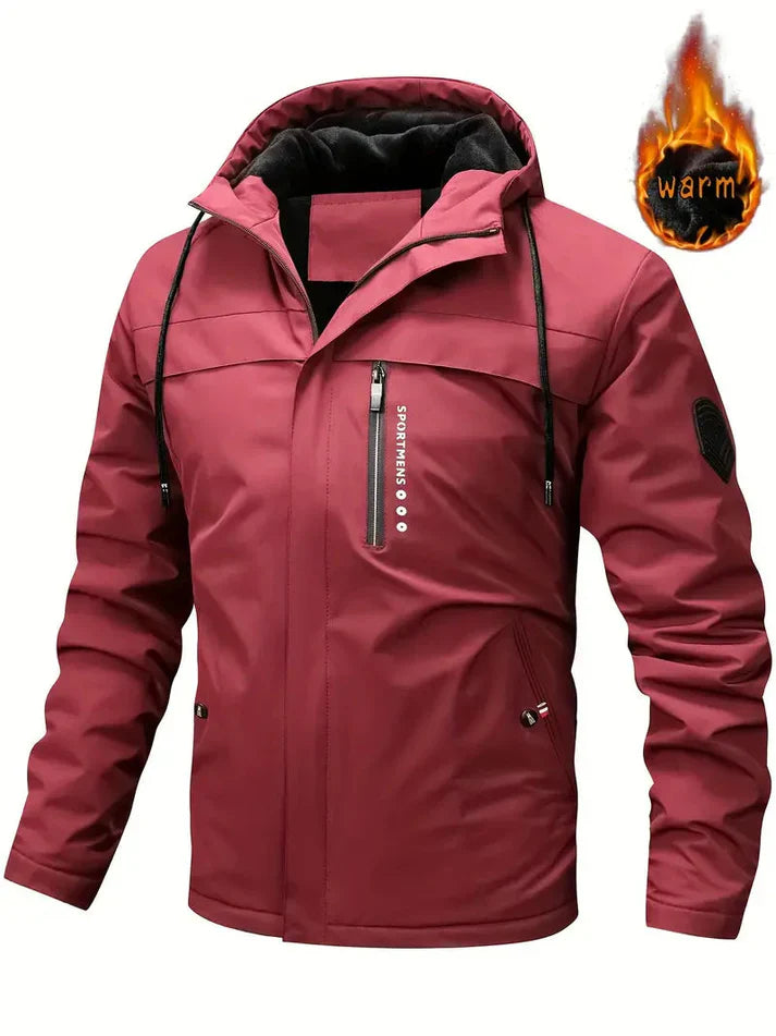 Herren Winterjacke Fell-lined Warm Isoliert mit Taschen