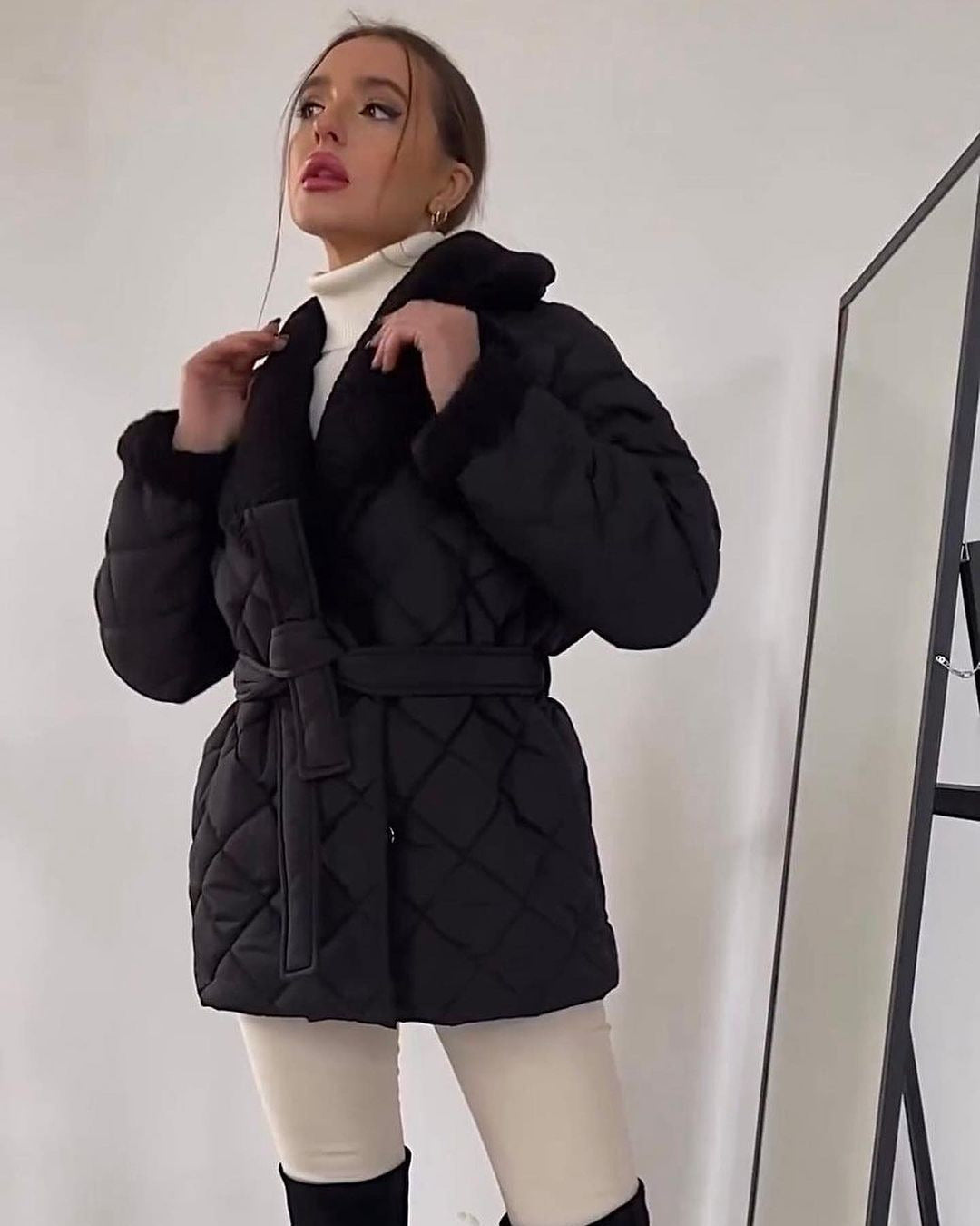Winterdaunenjacke Elegant Reverskragen