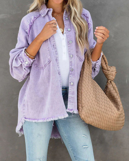 Trendige Denim-Jacke Patchwork Style