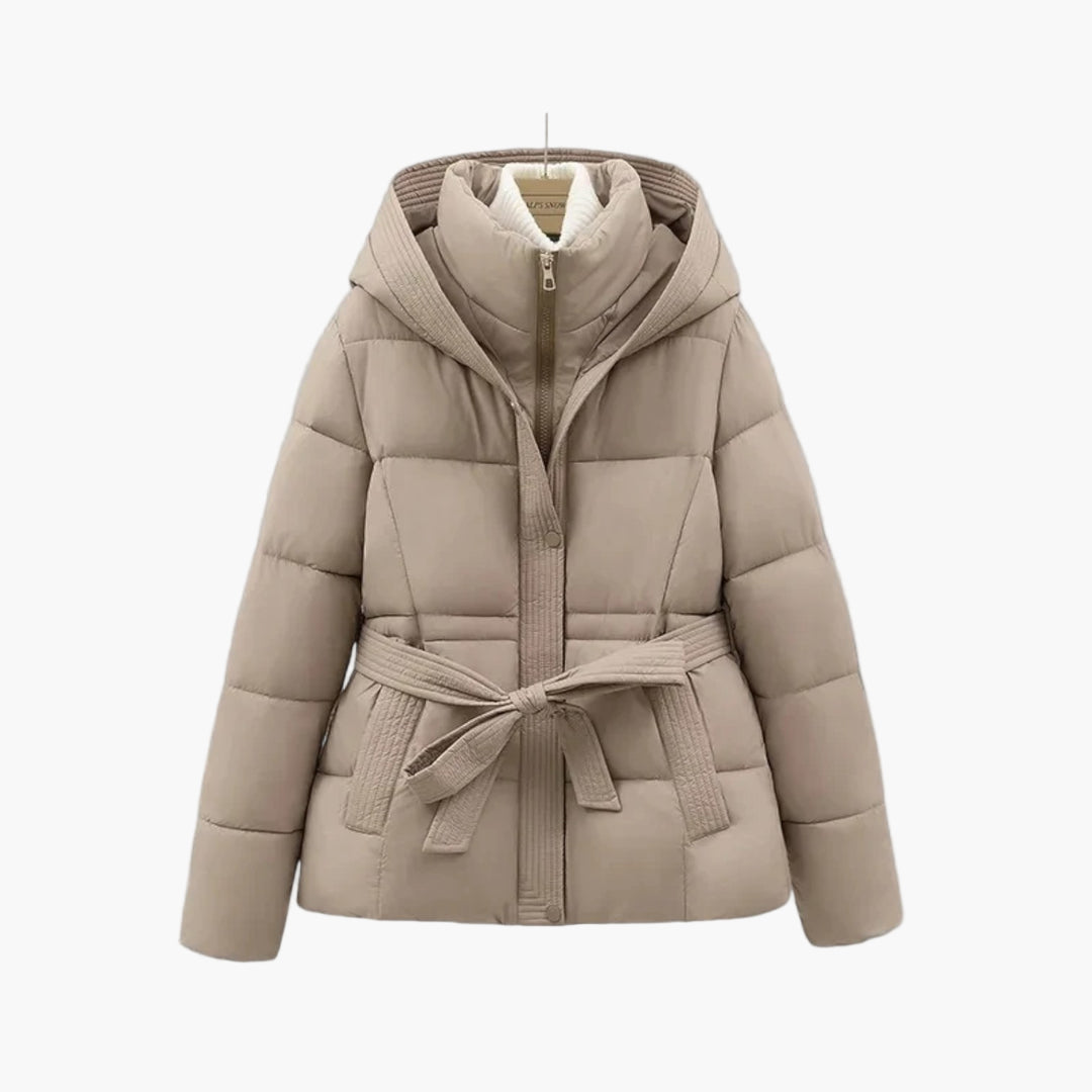 Isabella Damen Winterdaunenjacke Mit Gürtel Warm Isoliert