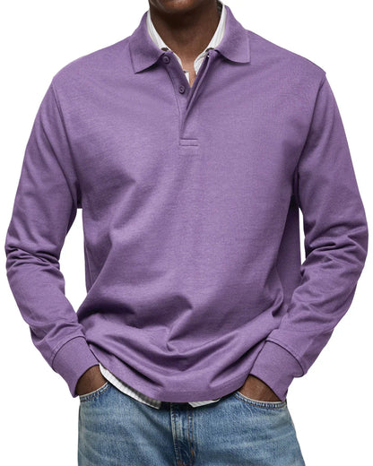 Elegantes Langarm-Poloshirt Herren klassisch