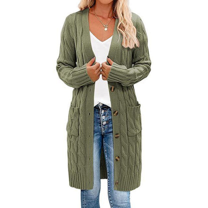 Langer Wickelcardigan Damen, Strick, Elegantes Design