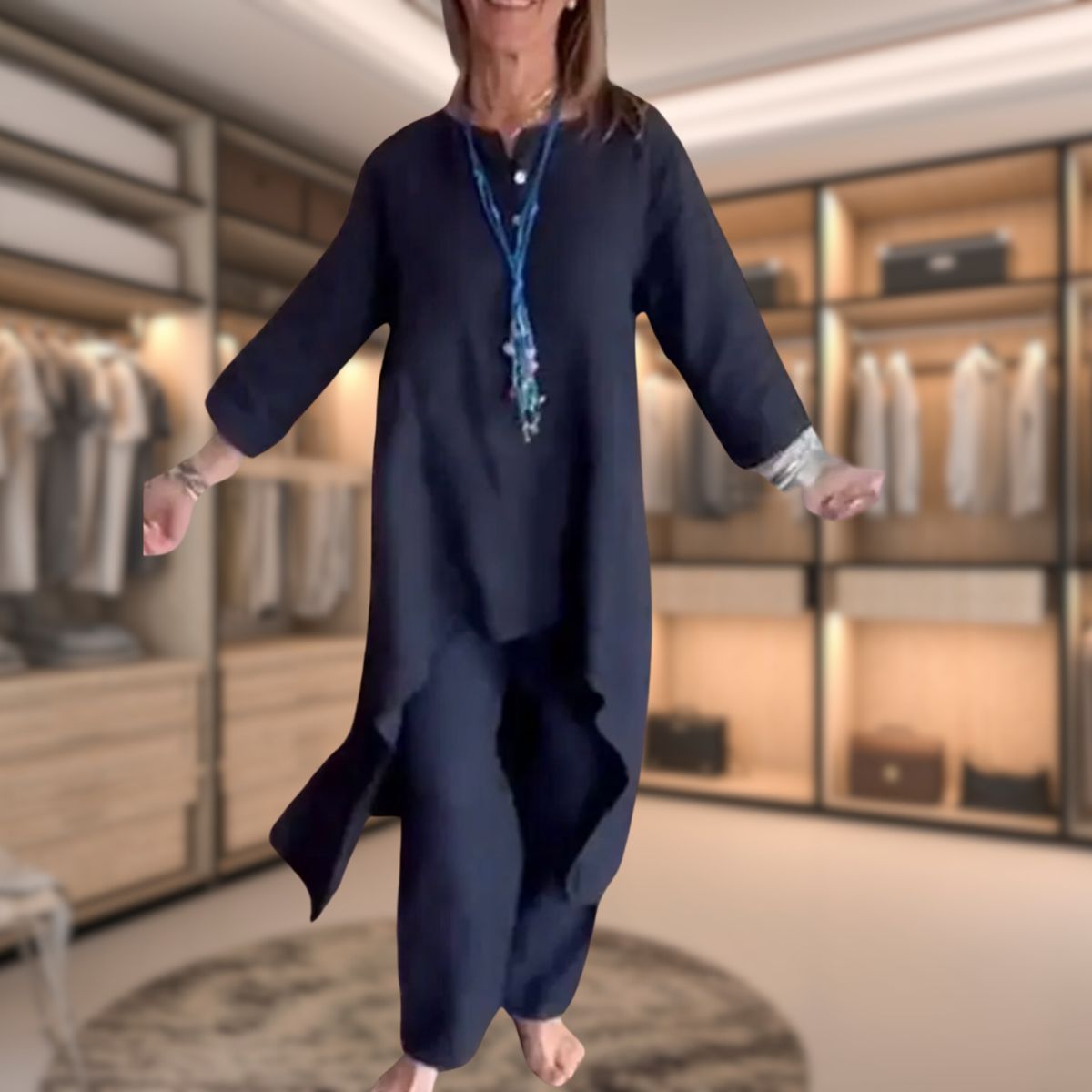 Damen Zweiteiler Oversized Freizeitlook