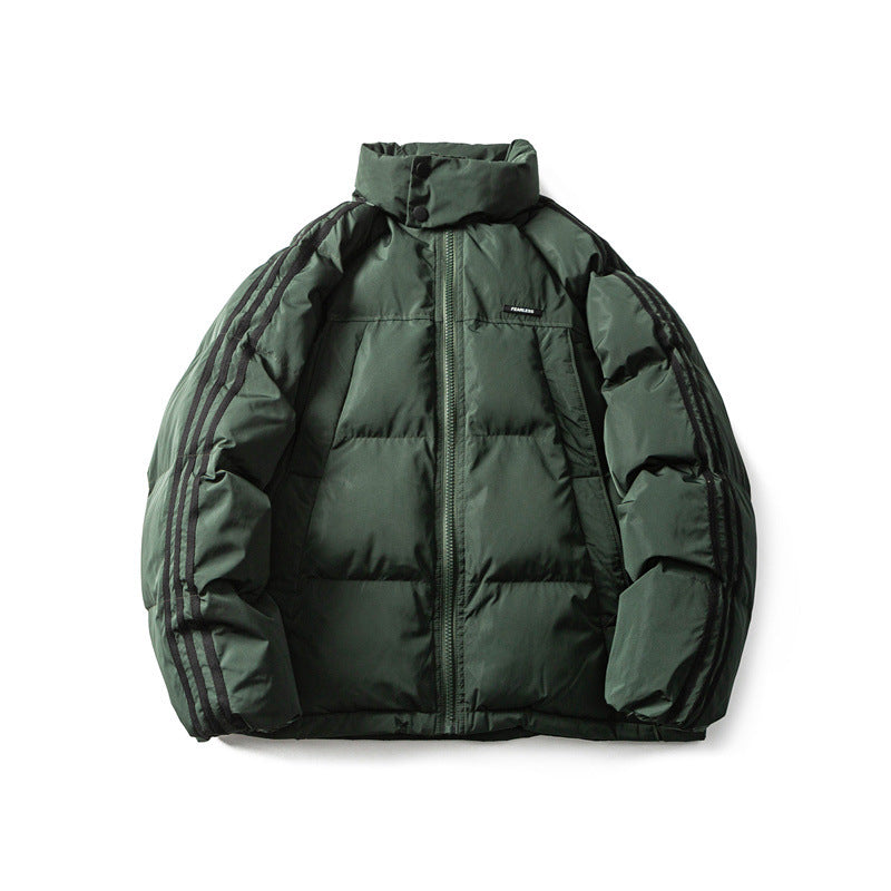 Herren Strickjacke Warm Gestreift Baumwolle