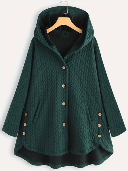 Lange Damenwinterjacke Bordeaux