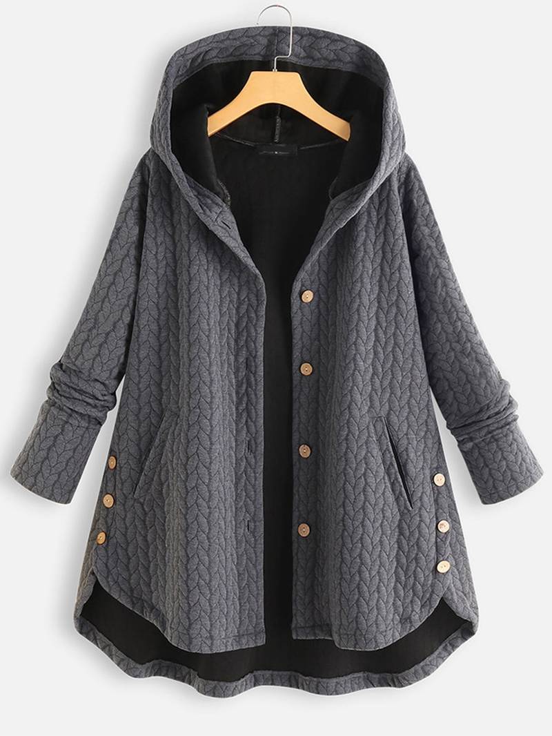 Lange Damenwinterjacke Bordeaux