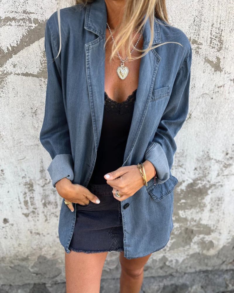 Modischer Denim Blazer Relaxed Fit