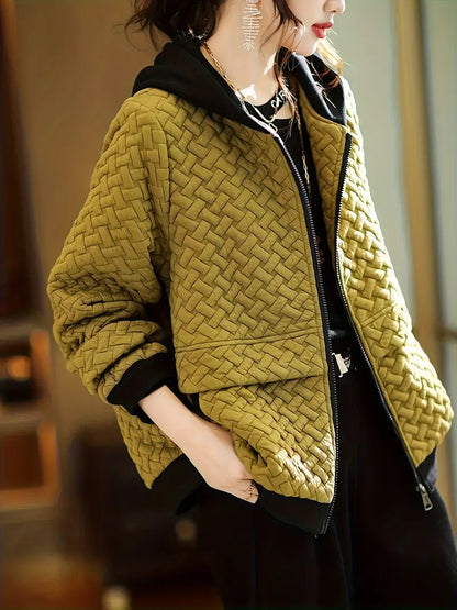 Stylische Winterjacke | Gestepptes Hoodie - IdealeKleiden