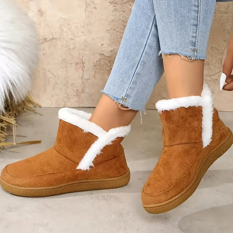 Damen Winterstiefel Plüschfell Warm