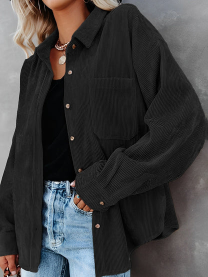 Praktische Cordjacke Mit Knöpfen