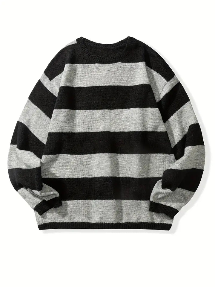 Herren Pullover Gestreift Retro Style