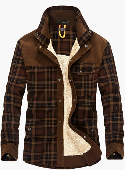 Herren Flanelljacke Holzfäller Look Fleece Isoliert